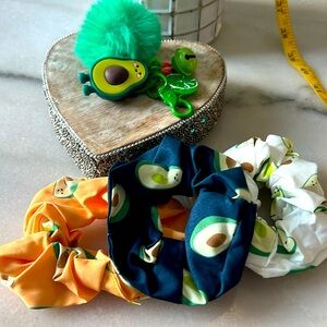 4pc Set of Avocado lime Keychain with 3 hair rope see all pictures